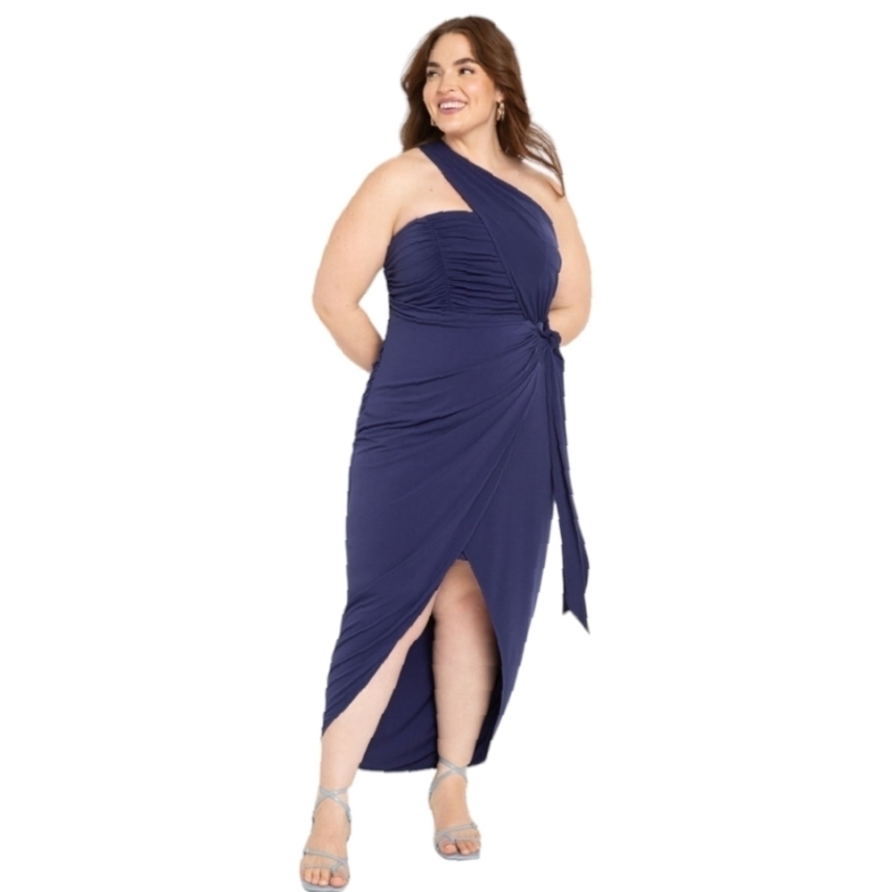 Eloquii Purple One Shoulder Wrap Dress size 22